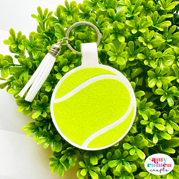 Faux Leather Tennis Keychain SVG