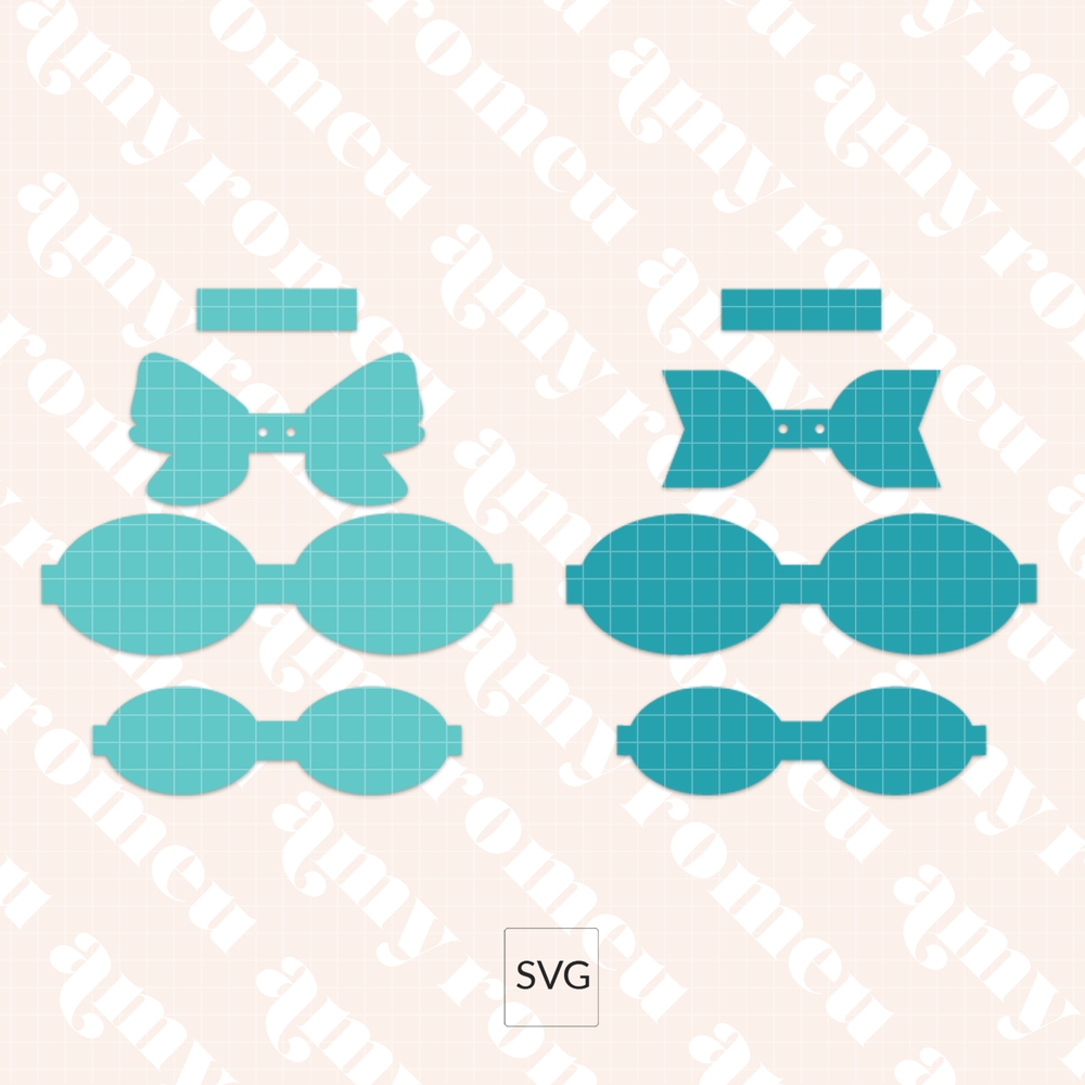 Teal bow tie designs on a beige background with 'SVG' text.