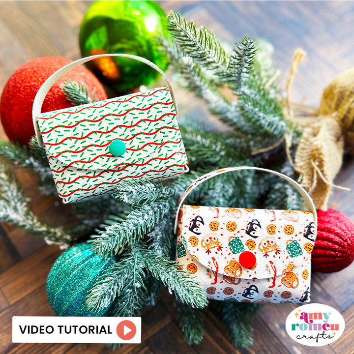Holiday Faux Leather Mini Purse SVG