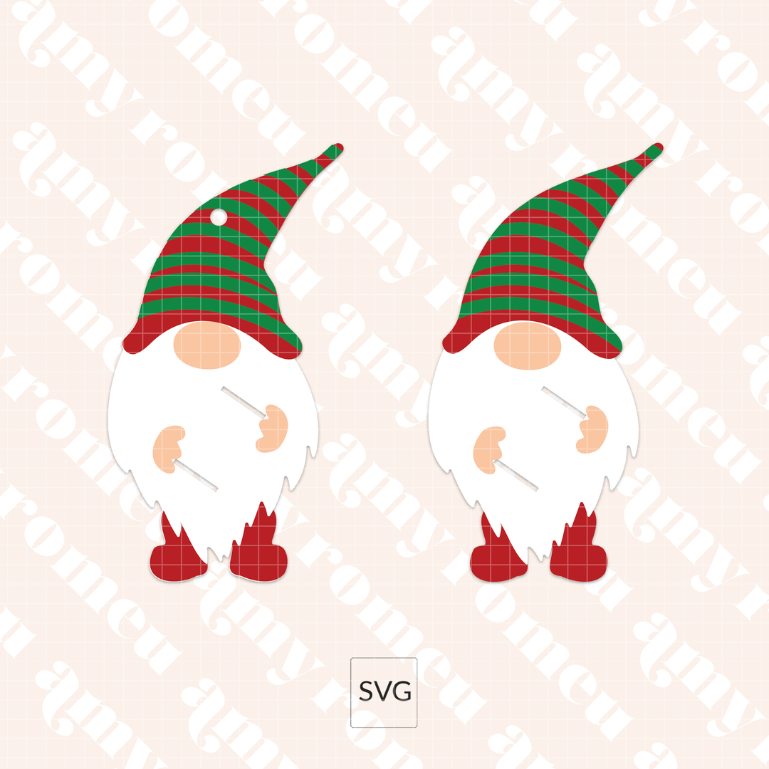 Gnome Candy Cane Holder Faux Leather SVG