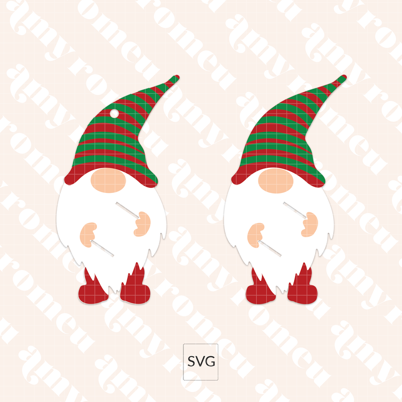 Gnome Candy Cane Holder Faux Leather SVG