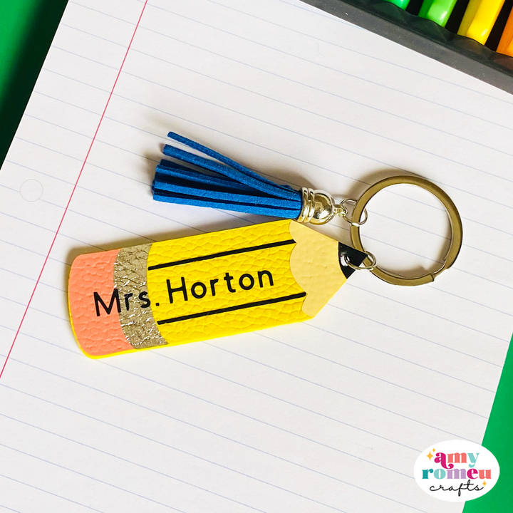 Faux Leather Pencil Keychain SVG