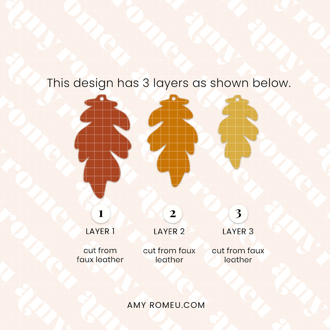 Fall Leaves Faux Leather Leaf Earrings SVG