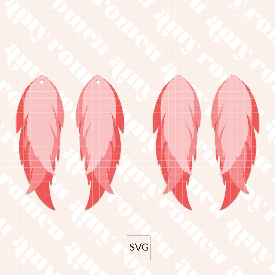 Long Layered Feather Earring SVG