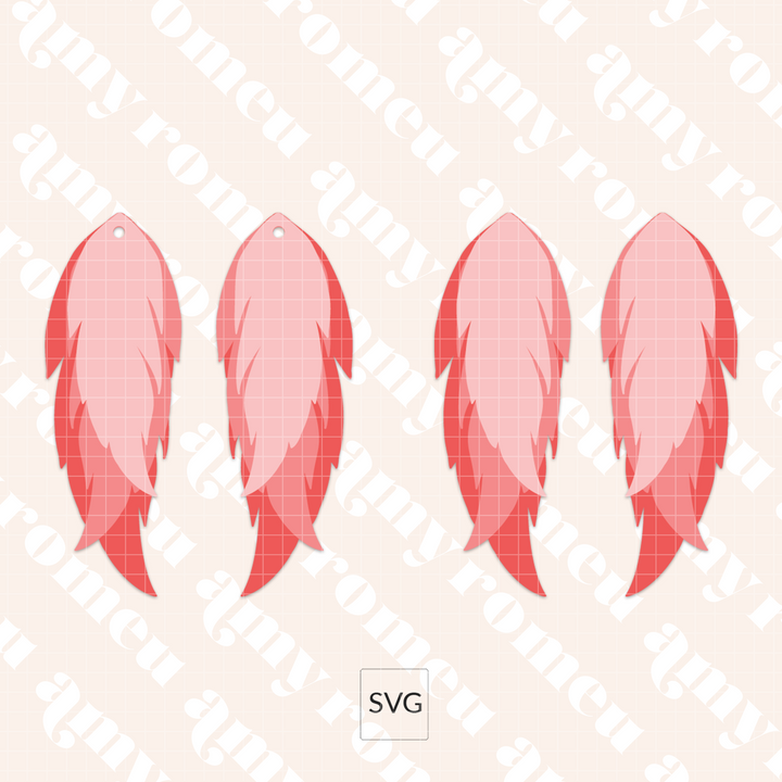 Long Layered Feather Earring SVG