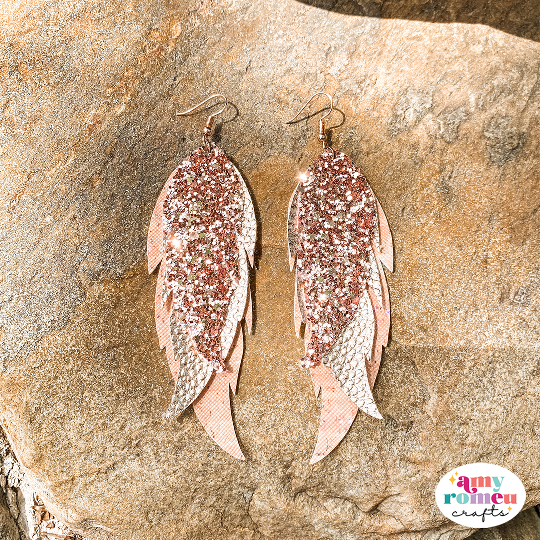 Long Layered Feather Earring SVG