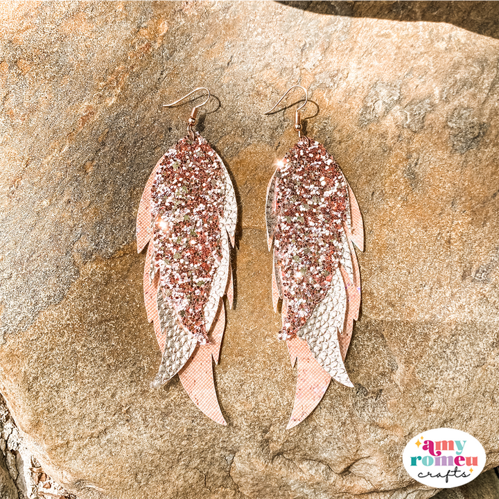 Long Layered Feather Earring SVG