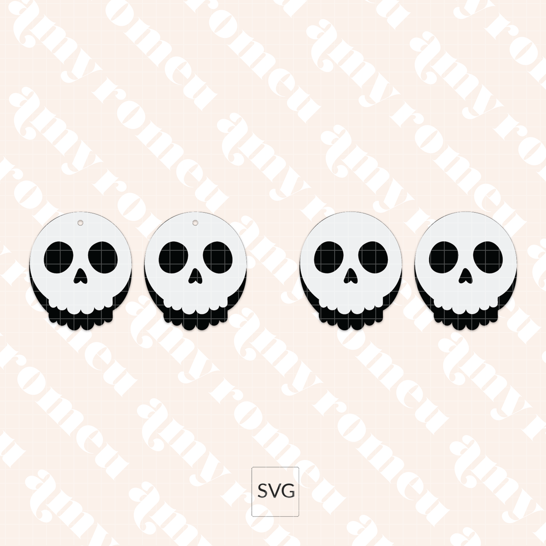 Layered Skull Earring SVG