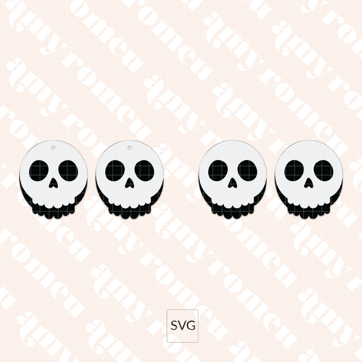 Layered Skull Earring SVG