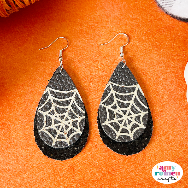 Layered Spiderweb Teardrop Earring SVG