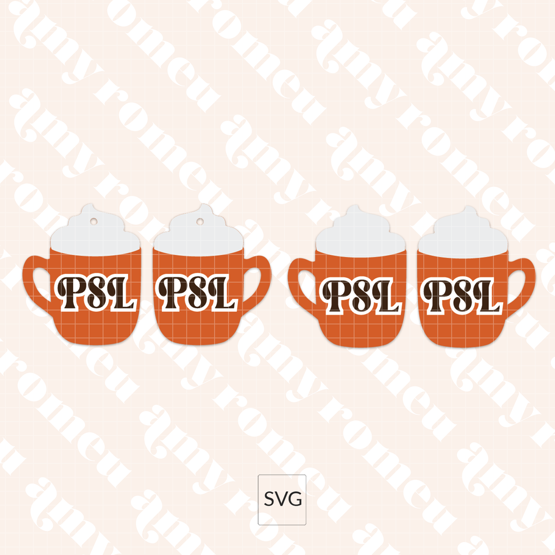 Pumpkin Spice Latte Coffee Earring SVG