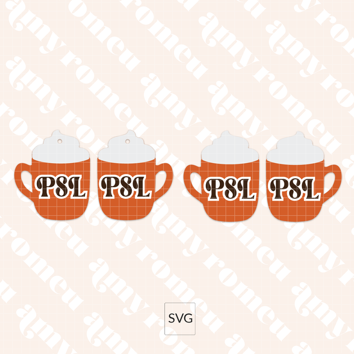 Pumpkin Spice Latte Coffee Earring SVG