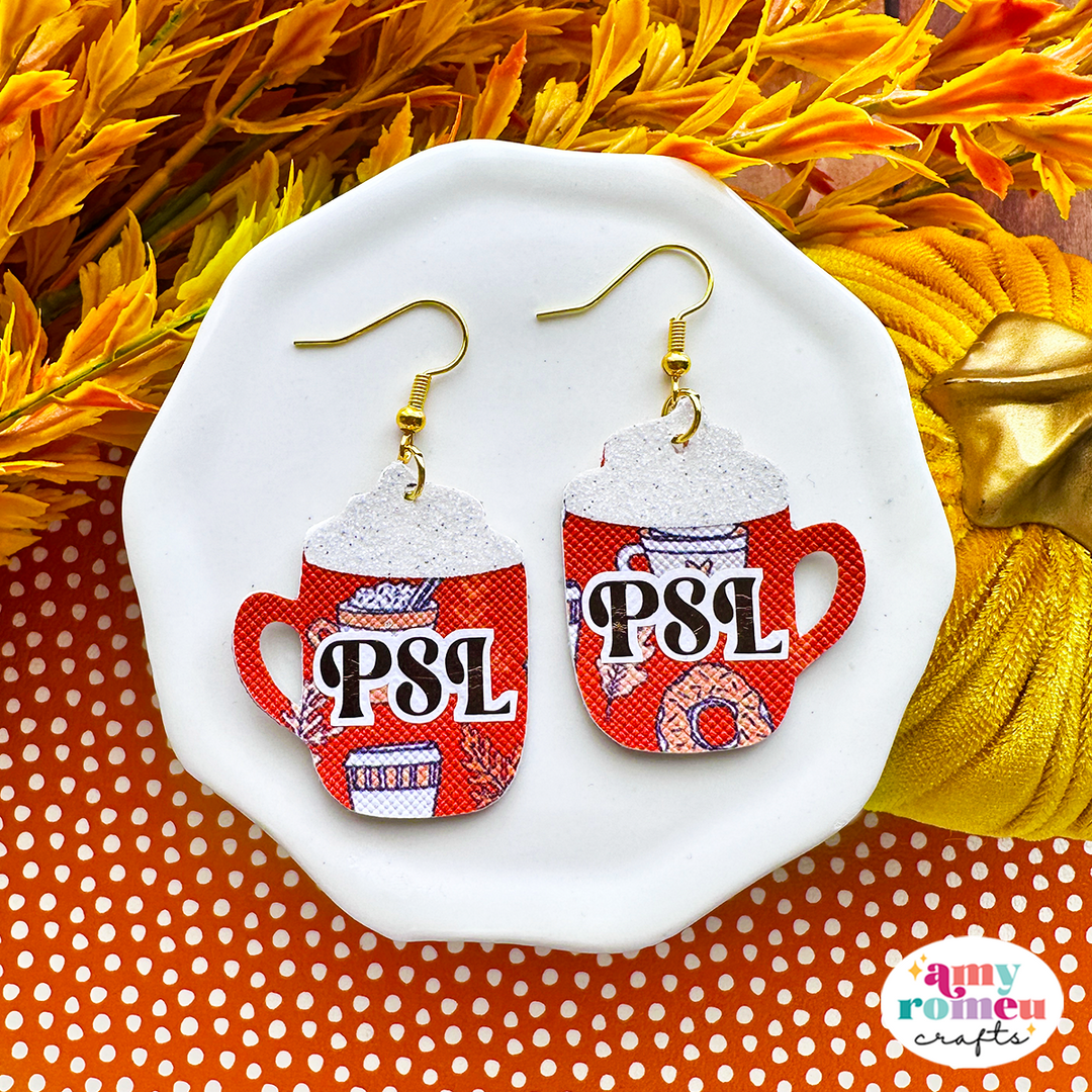 Pumpkin Spice Latte Coffee Earring SVG