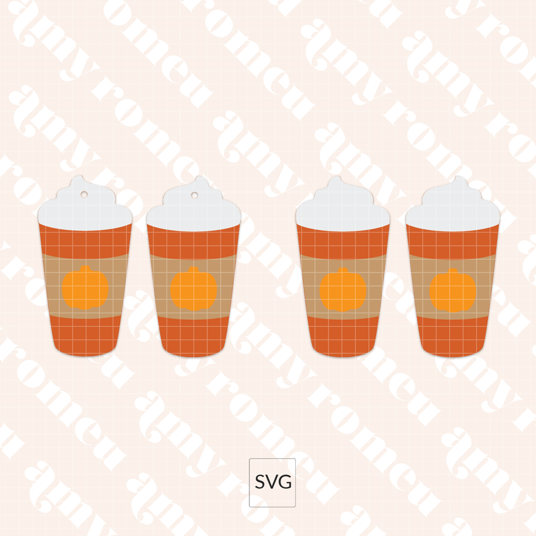 Faux Leather Pumpkin Spice Latte Earring SVG