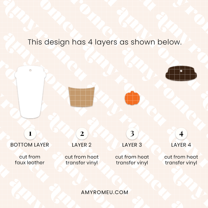 Fall Pumpkin Travel Coffee Cup Earring SVG