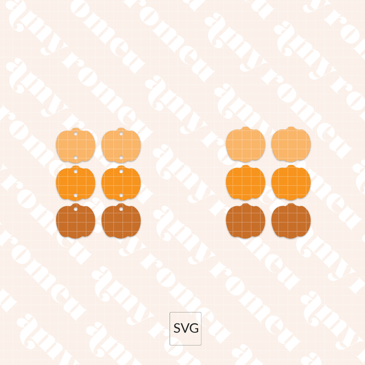 Stacked Pumpkins Faux Leather Earring SVG
