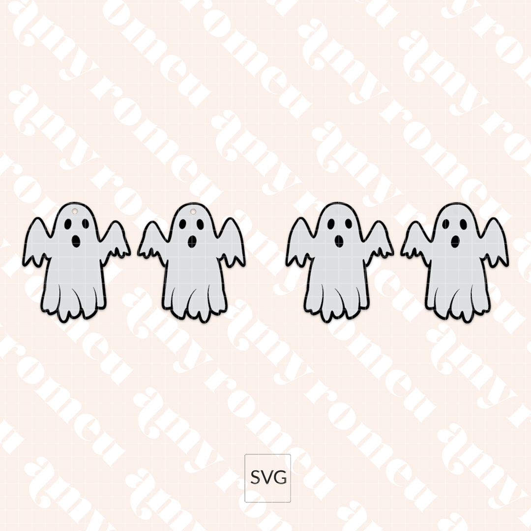 Spooky Ghost Earrings SVG