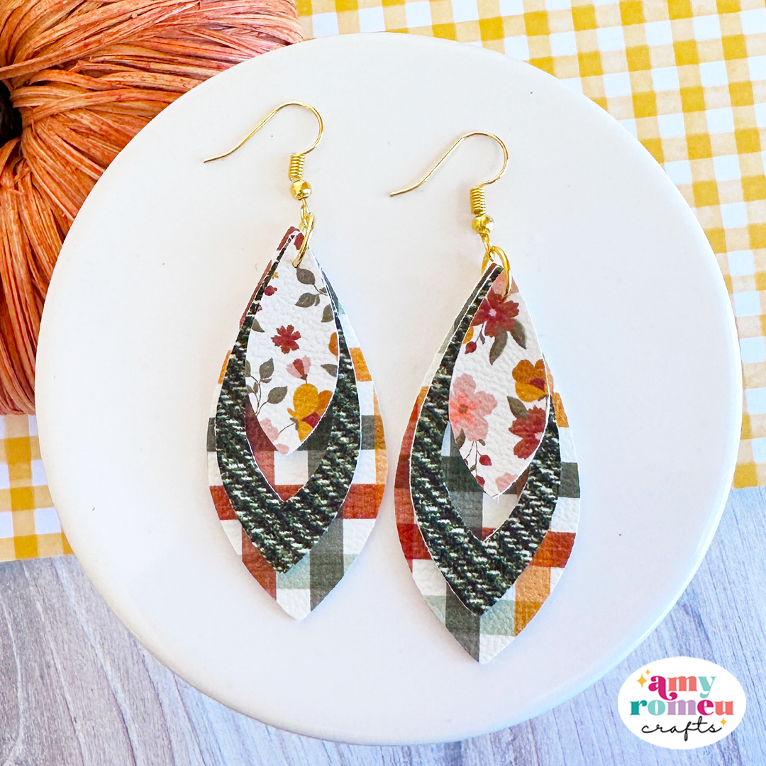 Layered Cutout Leaf Earrings SVG