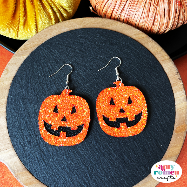 Large Jack O'Lantern Earrings SVG