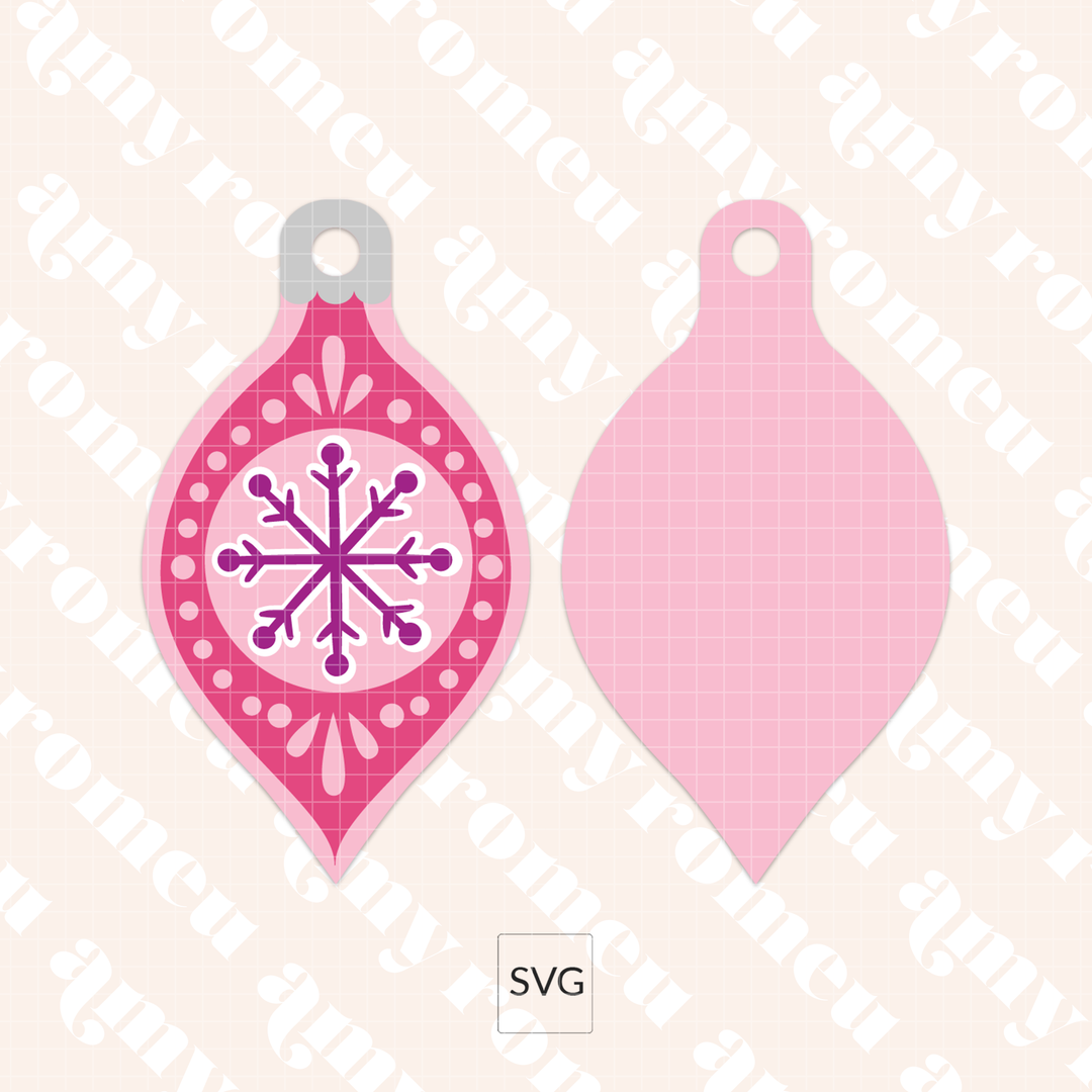 Set of 3 Faux Leather Vintage Style Ornaments SVGs