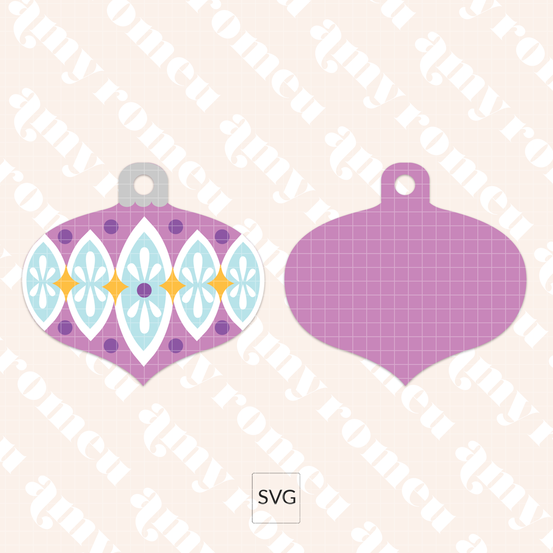 Set of 3 Faux Leather Vintage Style Ornaments SVGs