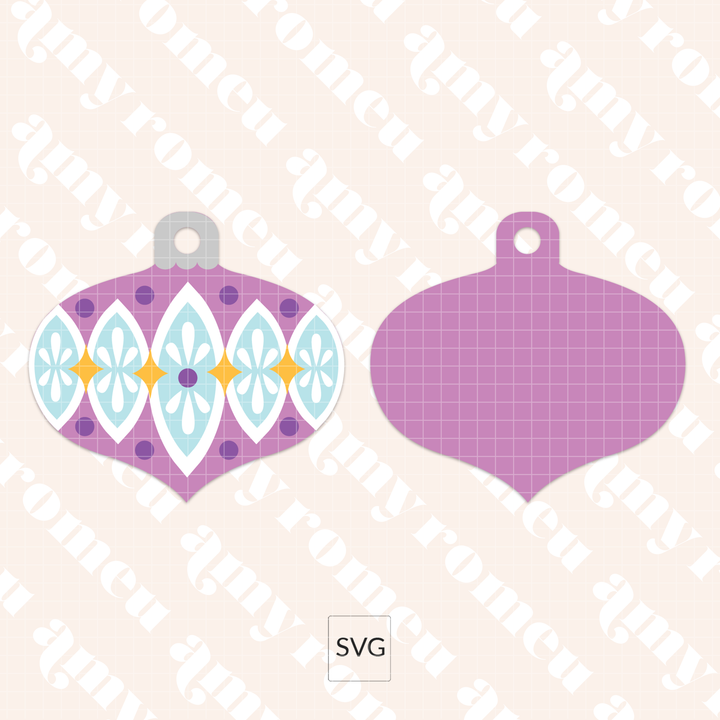 Set of 3 Faux Leather Vintage Style Ornaments SVGs