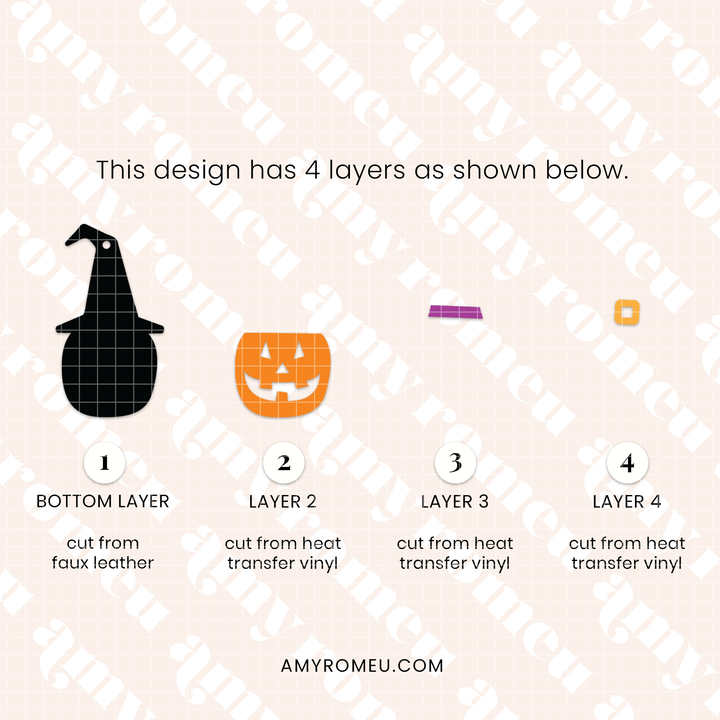 Jack O'Lantern with Witch Hat Earrings SVG