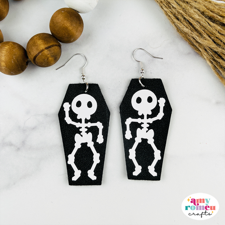Skeleton Coffin Earrings SVG