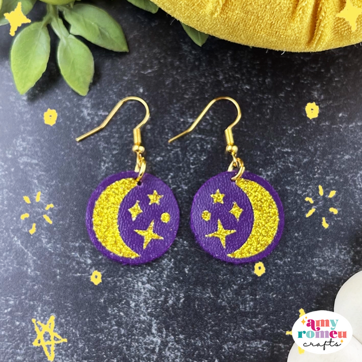 Moon and Stars Earring SVG