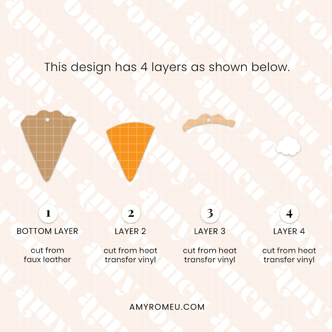 Pumpkin Pie Faux Leather Earrings SVG