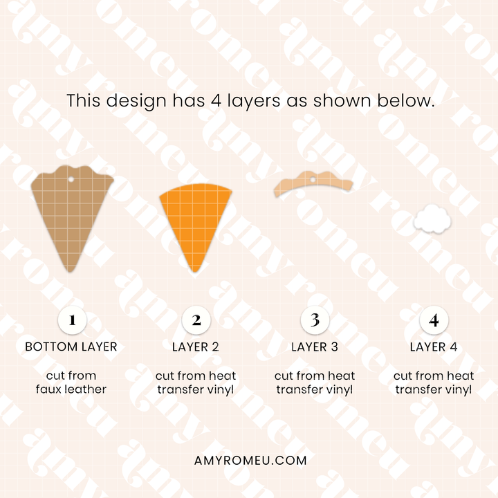 Pumpkin Pie Faux Leather Earrings SVG