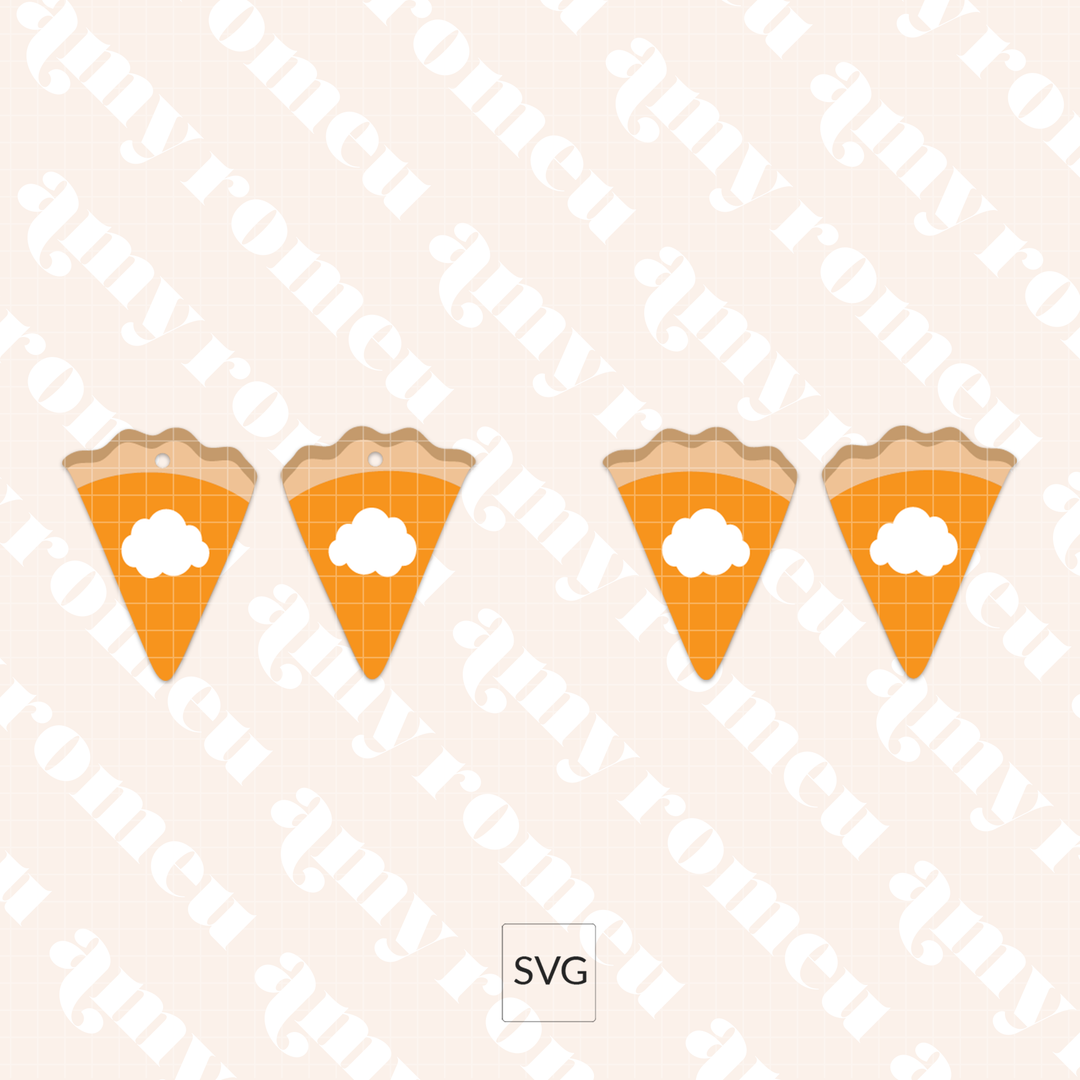 Pumpkin Pie Faux Leather Earrings SVG