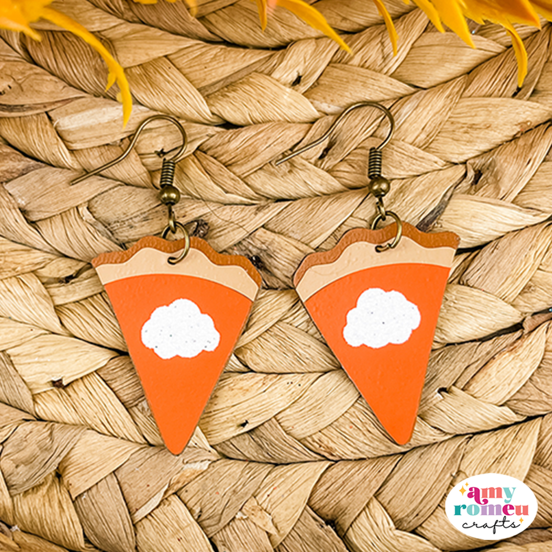 Pumpkin Pie Faux Leather Earrings SVG