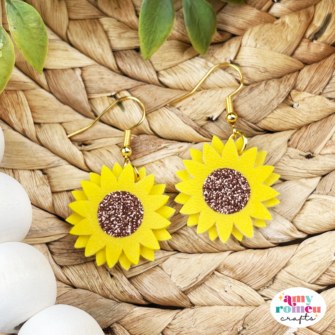 Sunflower Earrings SVG