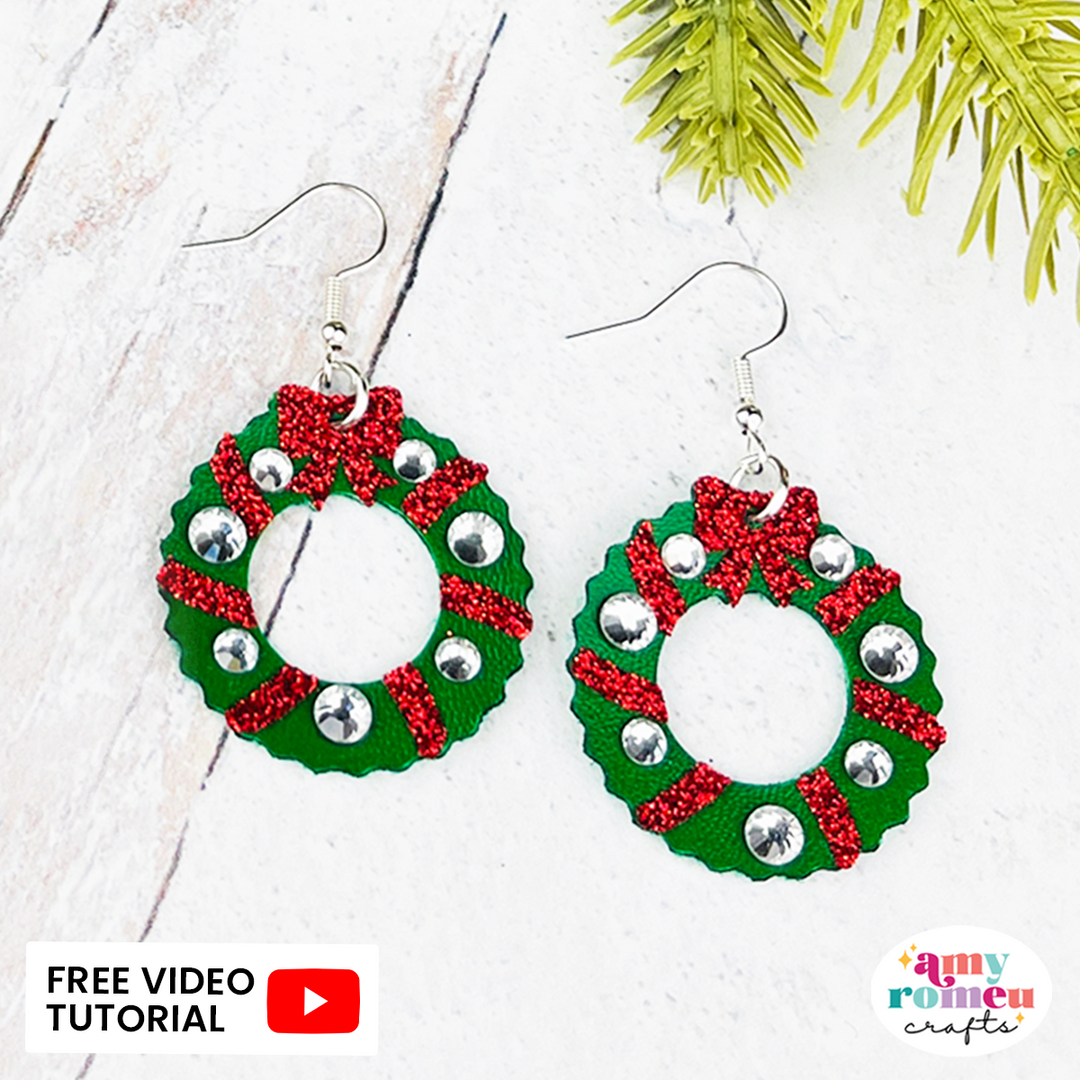 Christmas Wreath Earrings SVG