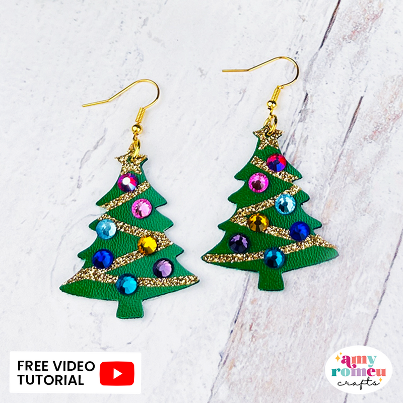 Decorated Christmas Tree Earrings SVG