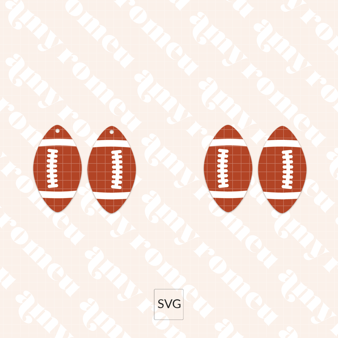 Faux Leather Football Earrings & Keychain SVG Bundle
