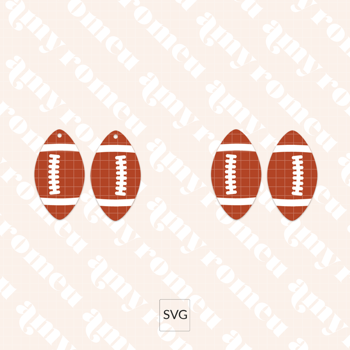 Faux Leather Football Earrings & Keychain SVG Bundle