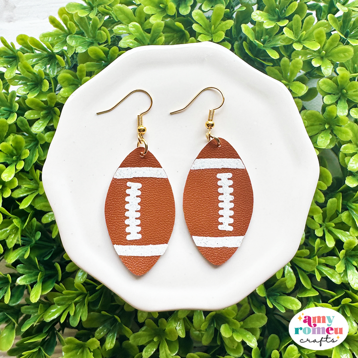 Faux Leather Football Earrings SVG