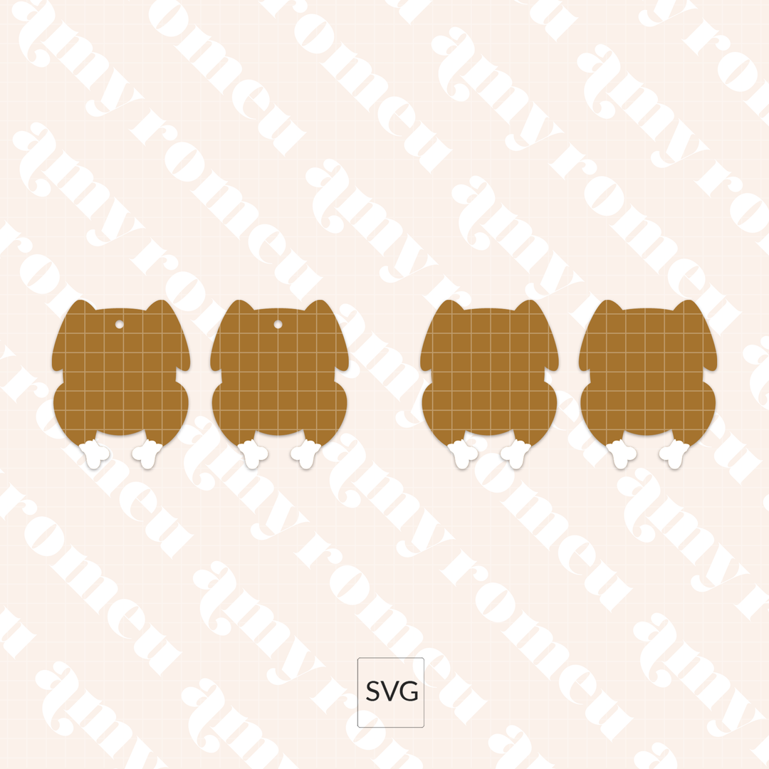Thanksgiving Turkey Dinner Earrings SVG