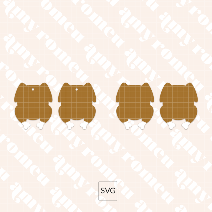 Thanksgiving Turkey Dinner Earrings SVG