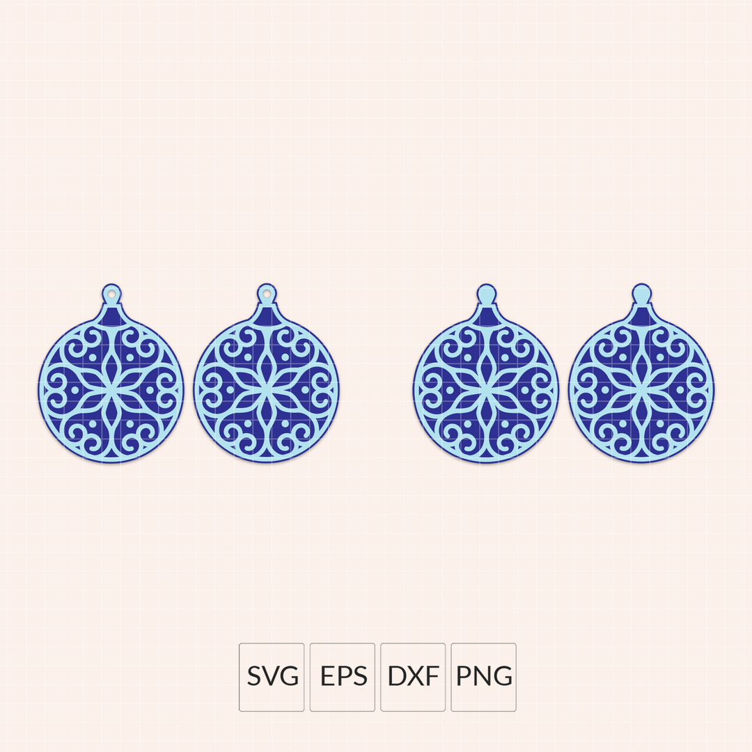 Lacey Ornament Faux Leather Earrings SVG