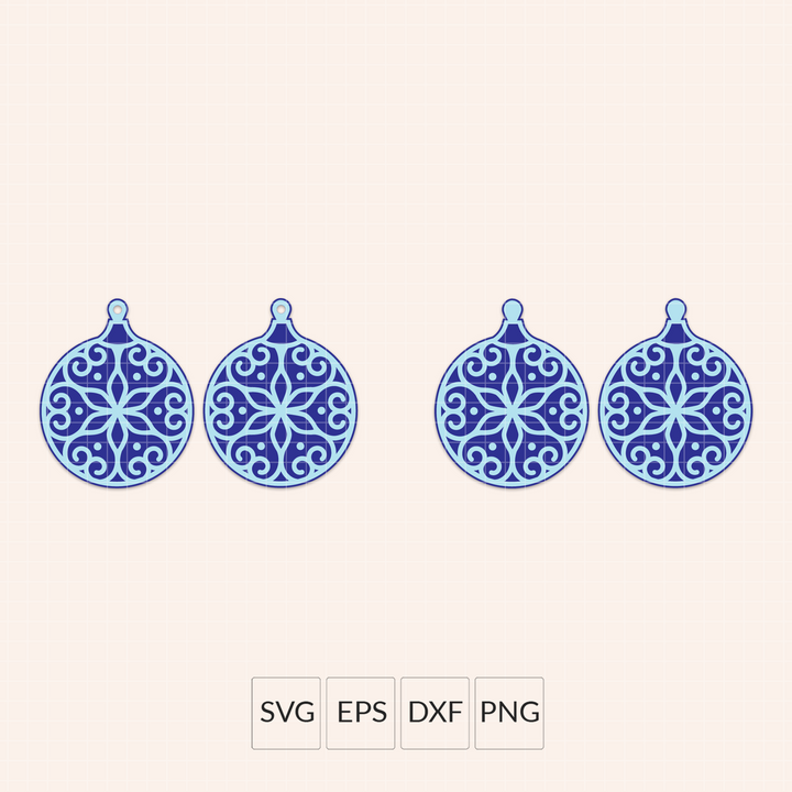 Lacey Ornament Faux Leather Earrings SVG