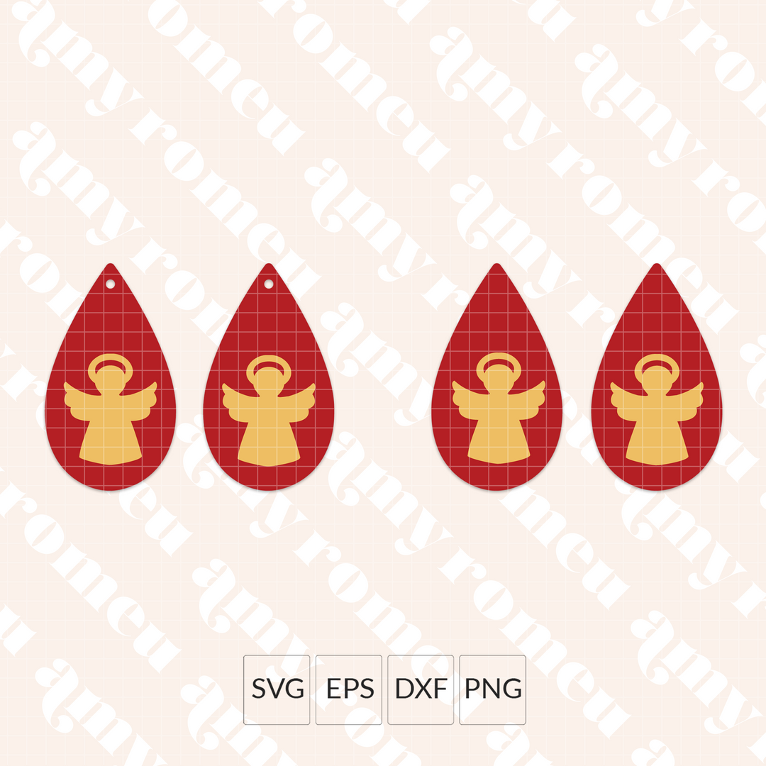 Set of 6 Holiday Teardrop Earrings SVG