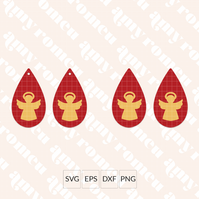 Set of 6 Holiday Teardrop Earrings SVG