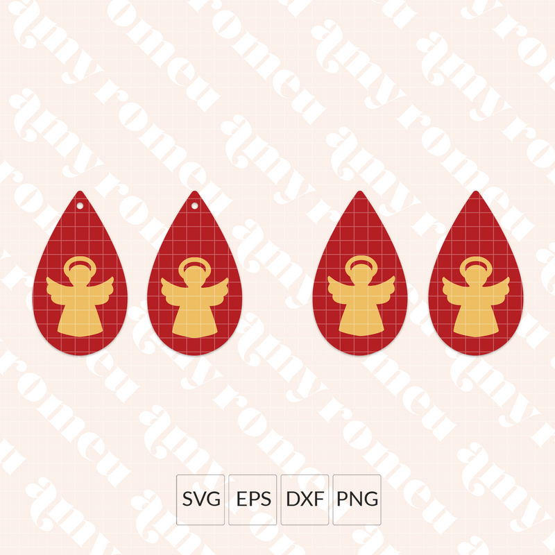 Set of 6 Holiday Teardrop Earrings SVG