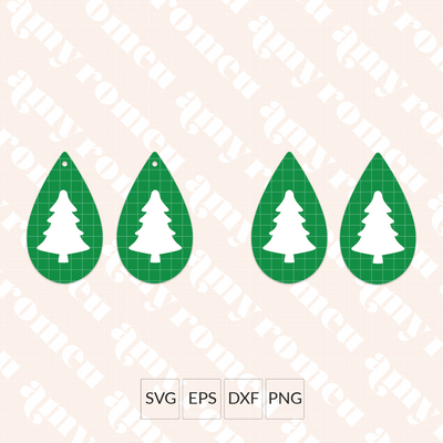 Set of 6 Holiday Teardrop Earrings SVG