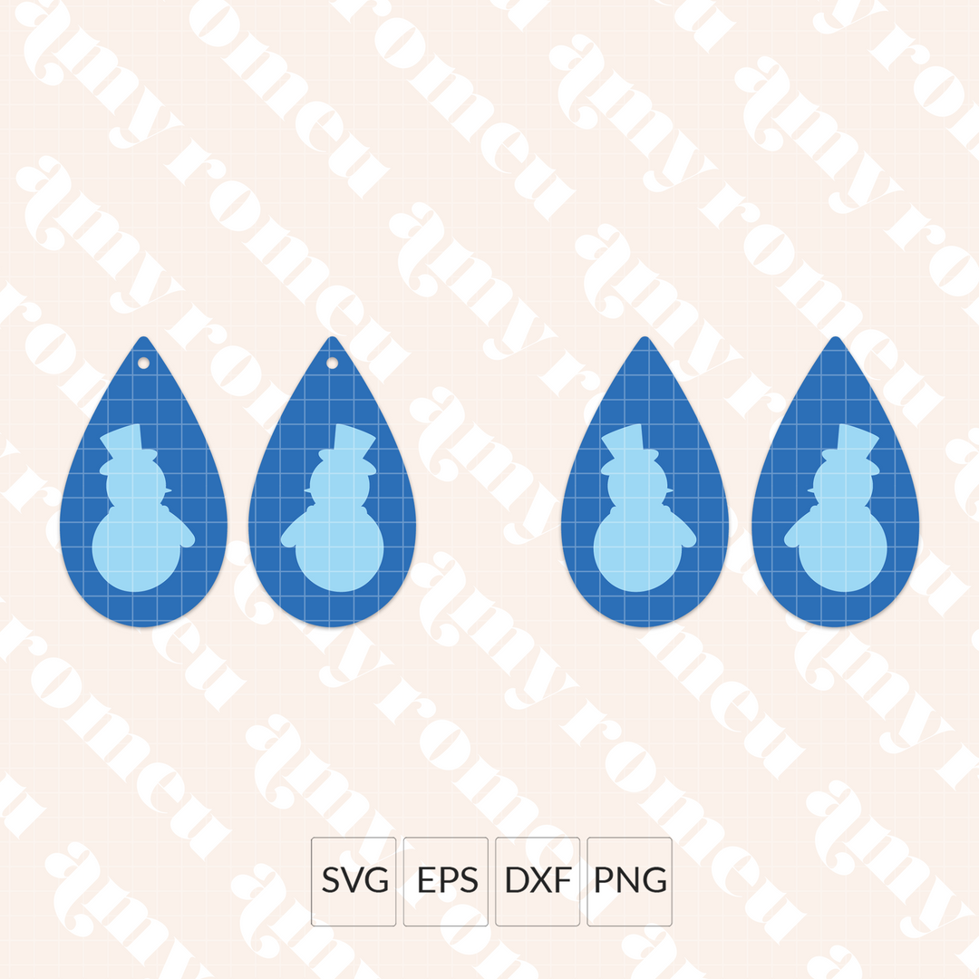 Set of 6 Holiday Teardrop Earrings SVG