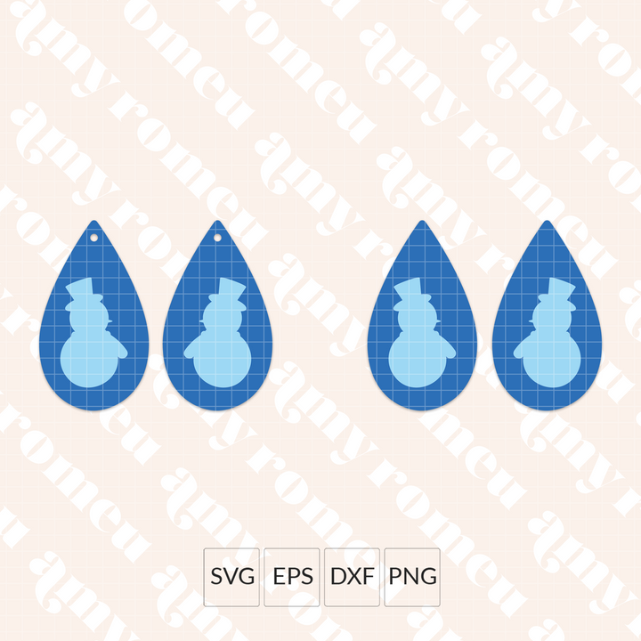 Set of 6 Holiday Teardrop Earrings SVG