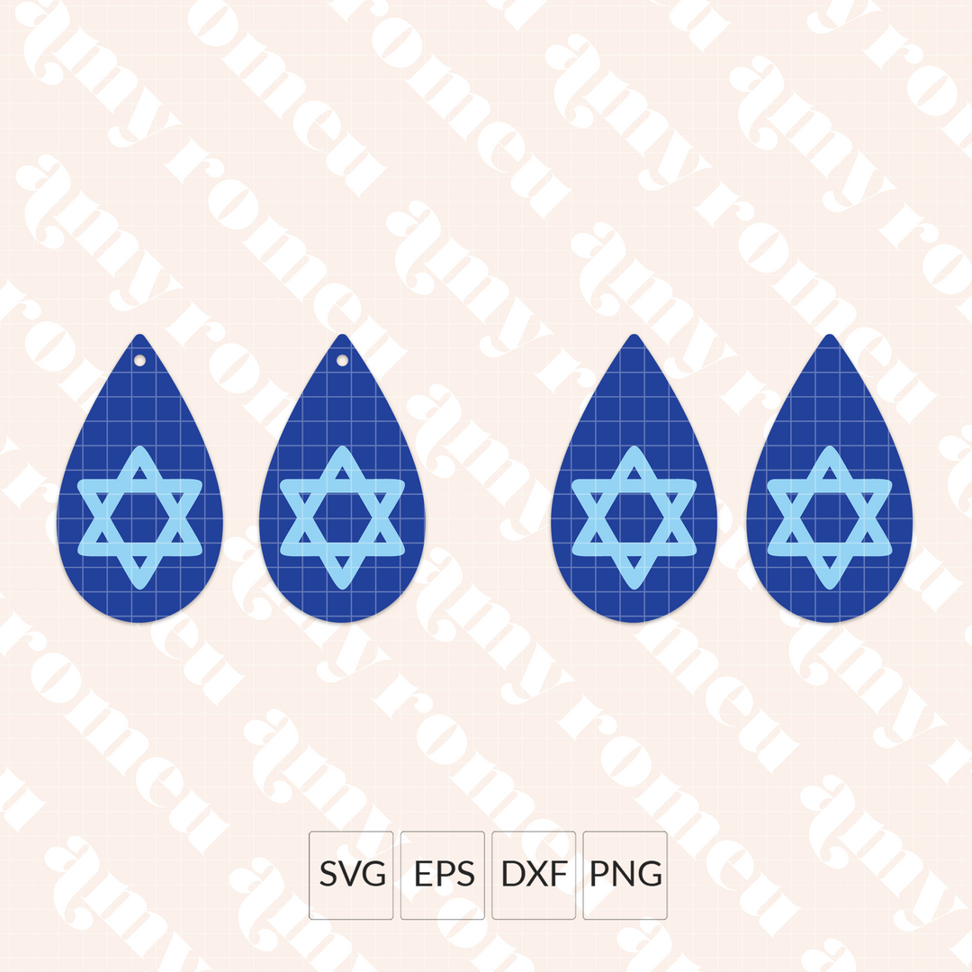 Set of 6 Holiday Teardrop Earrings SVG